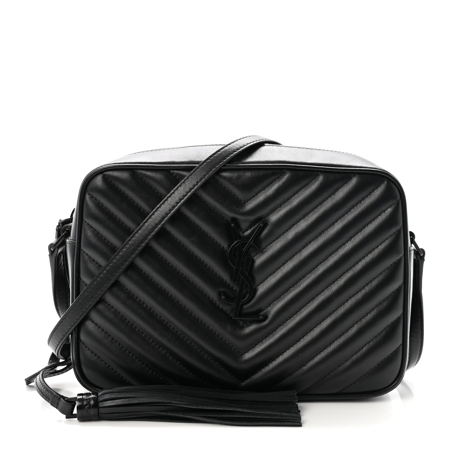 Calfskin Matelasse Monogram Monochrome Lou Camera Bag Black