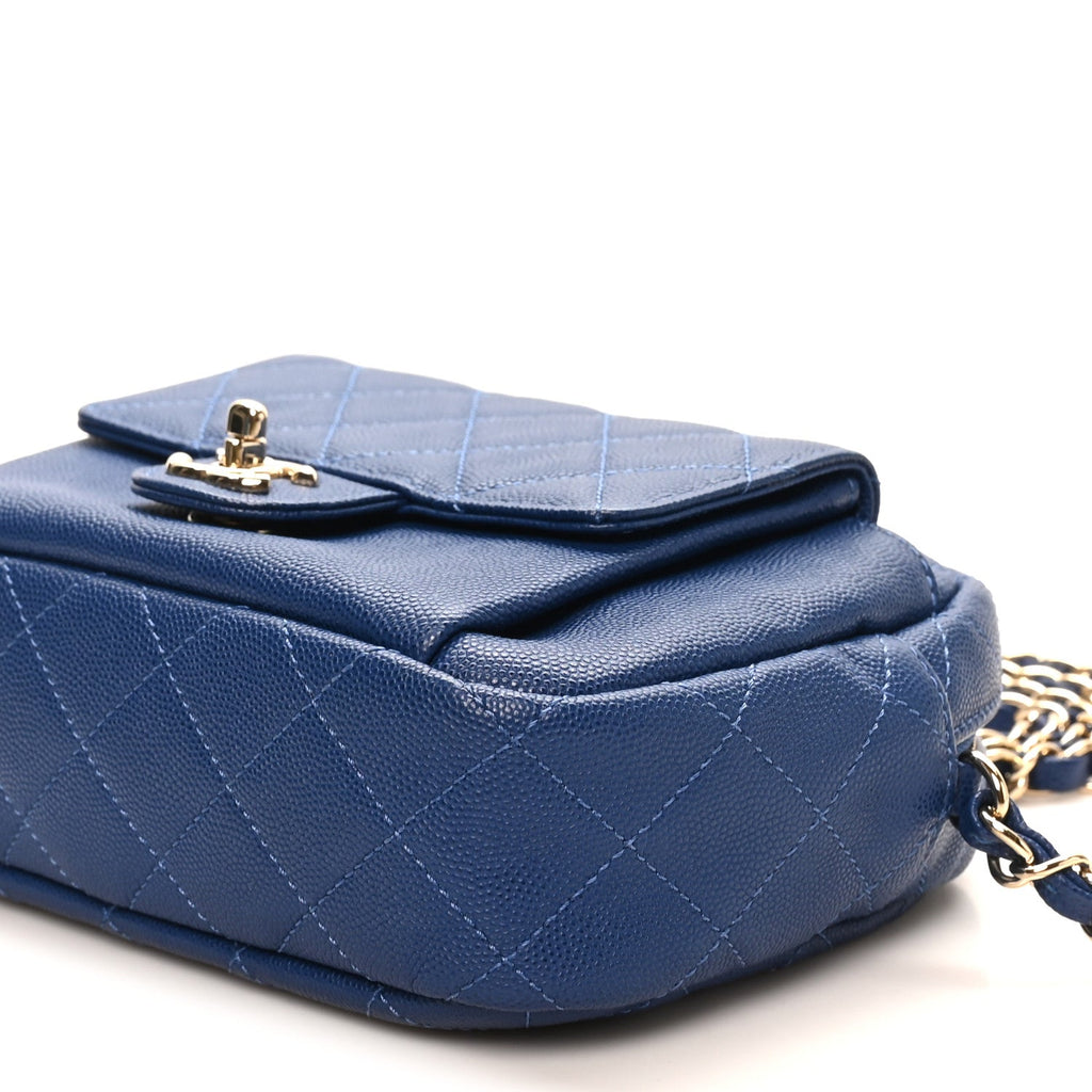 Caviar Quilted CC Day Camera Case Blue