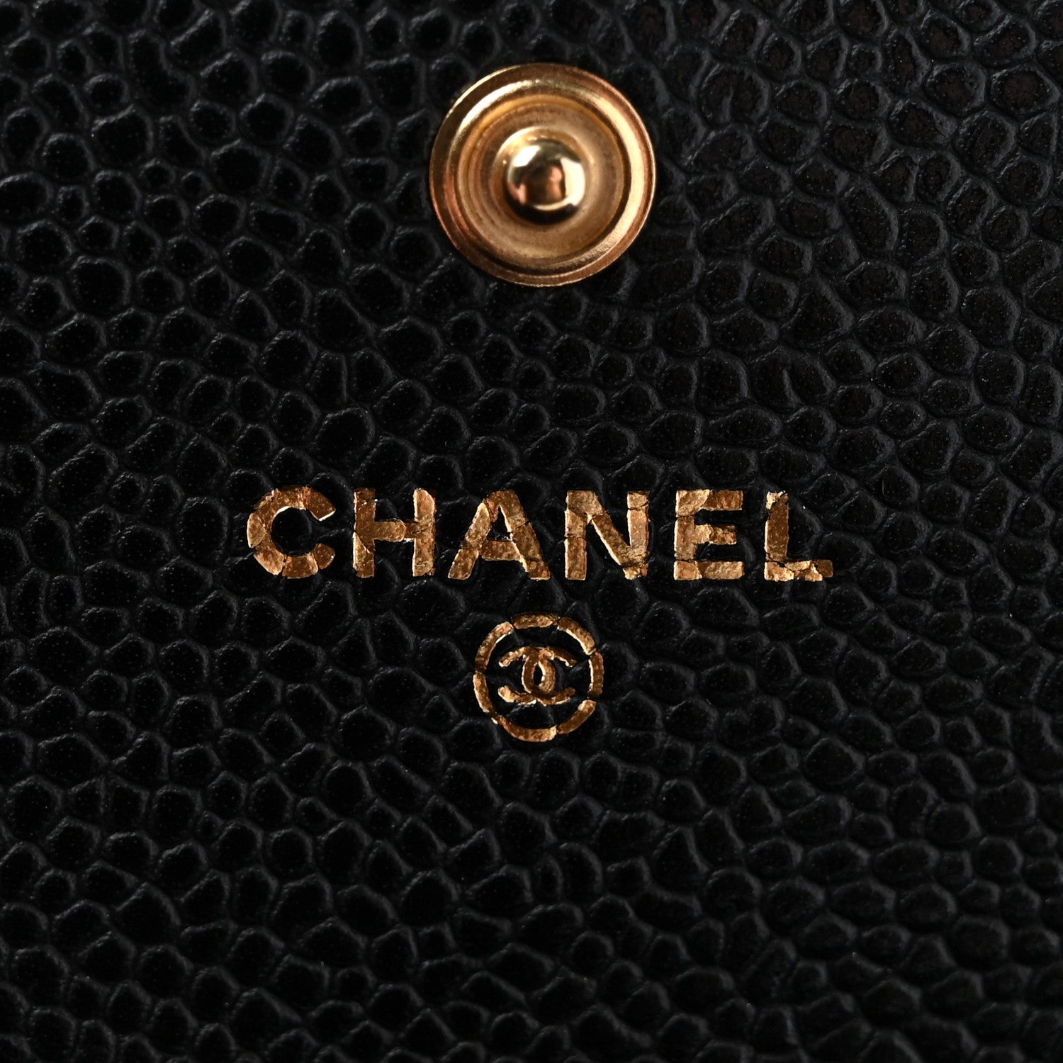 Caviar Quilted Large Gusset Flap Wallet Black
