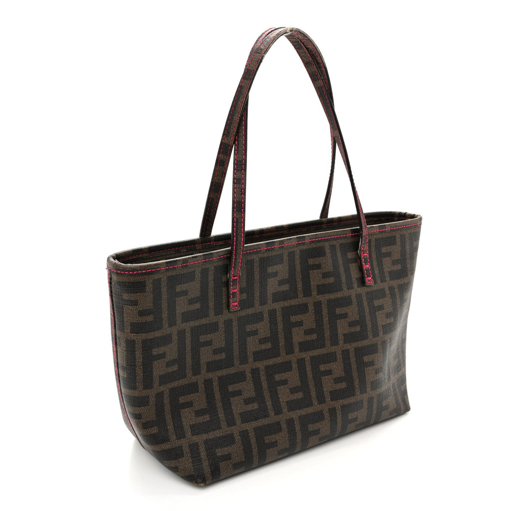 Zucca Spalmati Vitello FF Mini Roll Tote Tobacco Pink