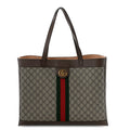 GG Supreme Monogram Web Ophidia Tote Brown