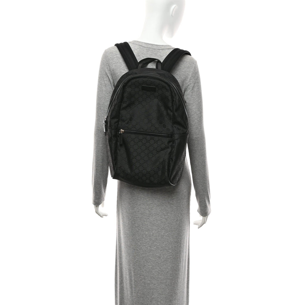 Nylon Monogram Slim Backpack Black