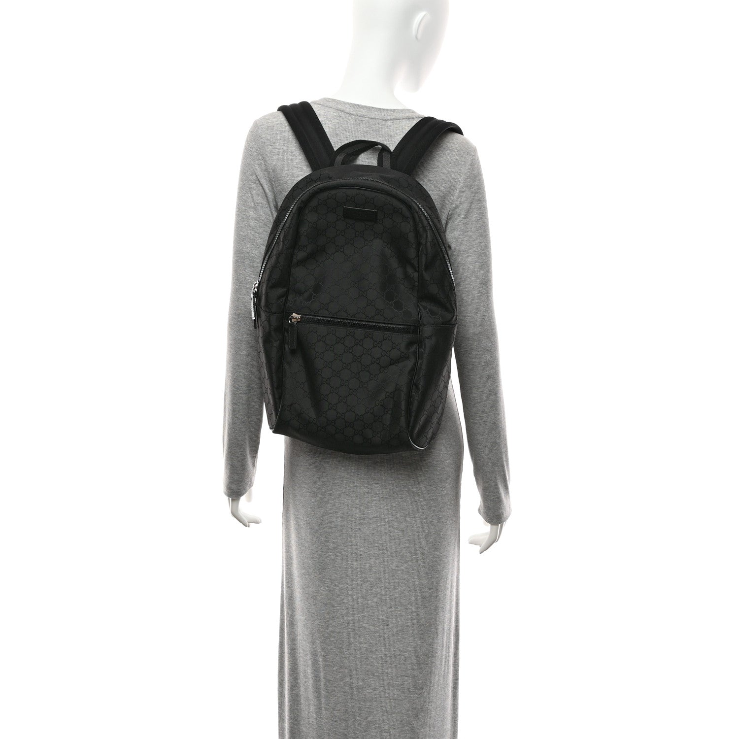 Nylon Monogram Slim Backpack Black