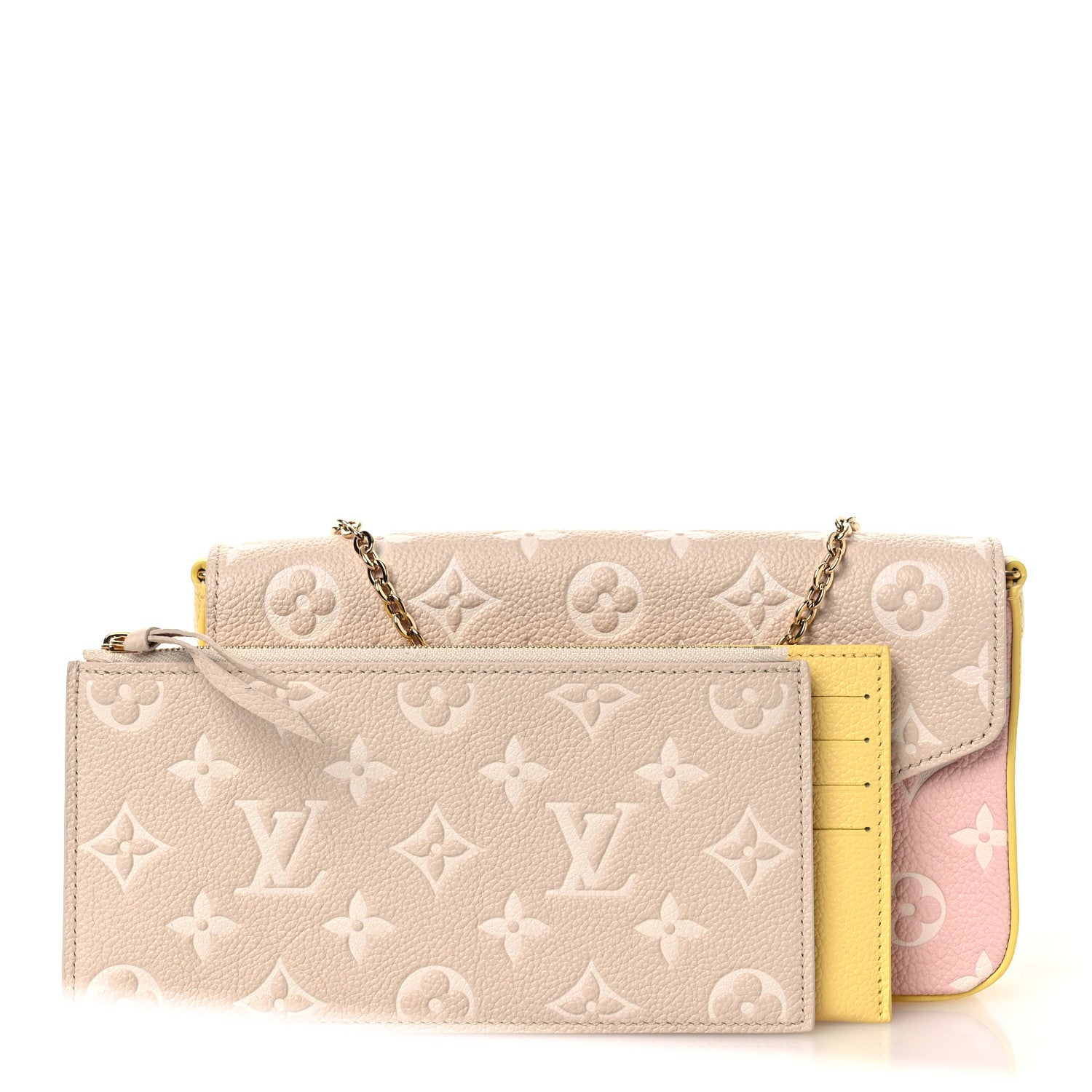 Empreinte Spring in the City Felicie Pochette Chain Wallet Pink Beige Yellow