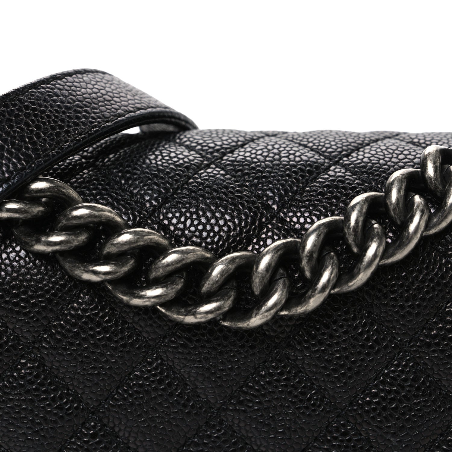 Caviar Quilted Small Boy Flap Black