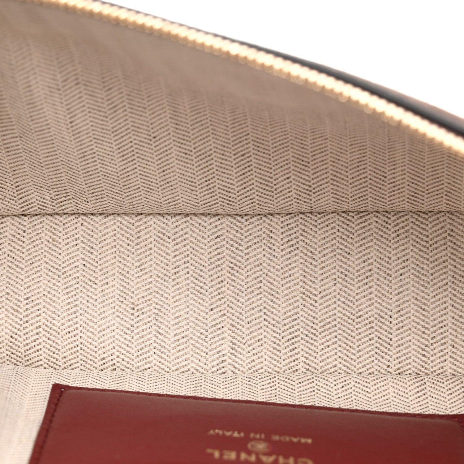 Suede Calfskin Large Top Handle Slim Vanity With Chain Dark Brown