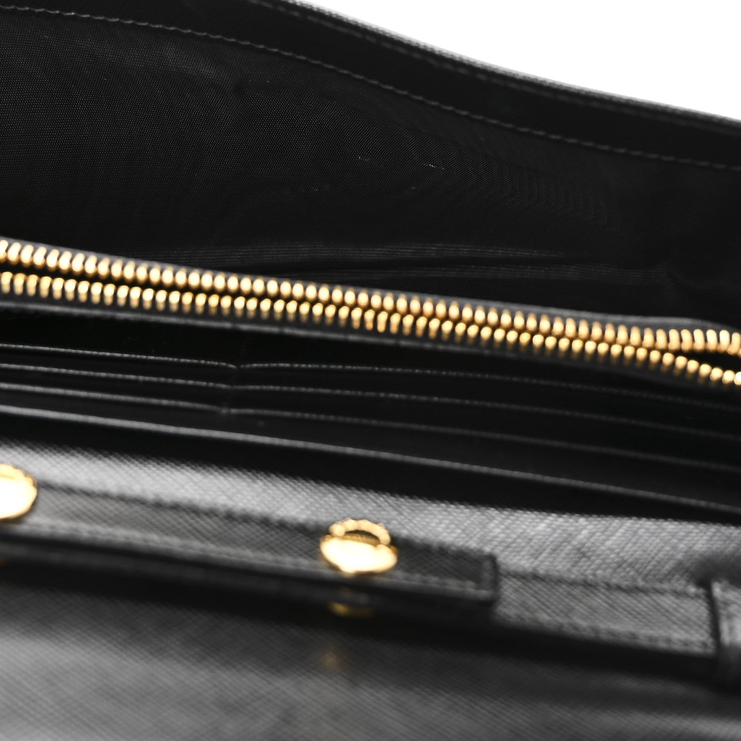 Saffiano Metal Oro Chain Wallet Black Black