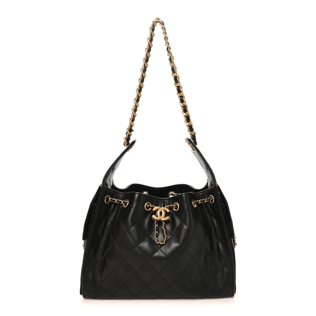 Caviar Quilted Small Chanel 25 Handbag Black