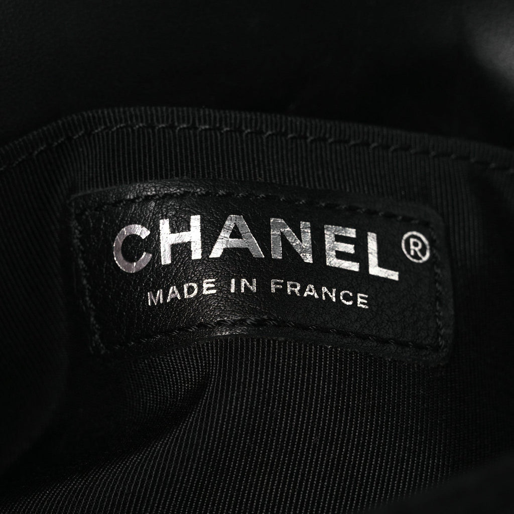 Velvet Quilted Small Boy Flap Black