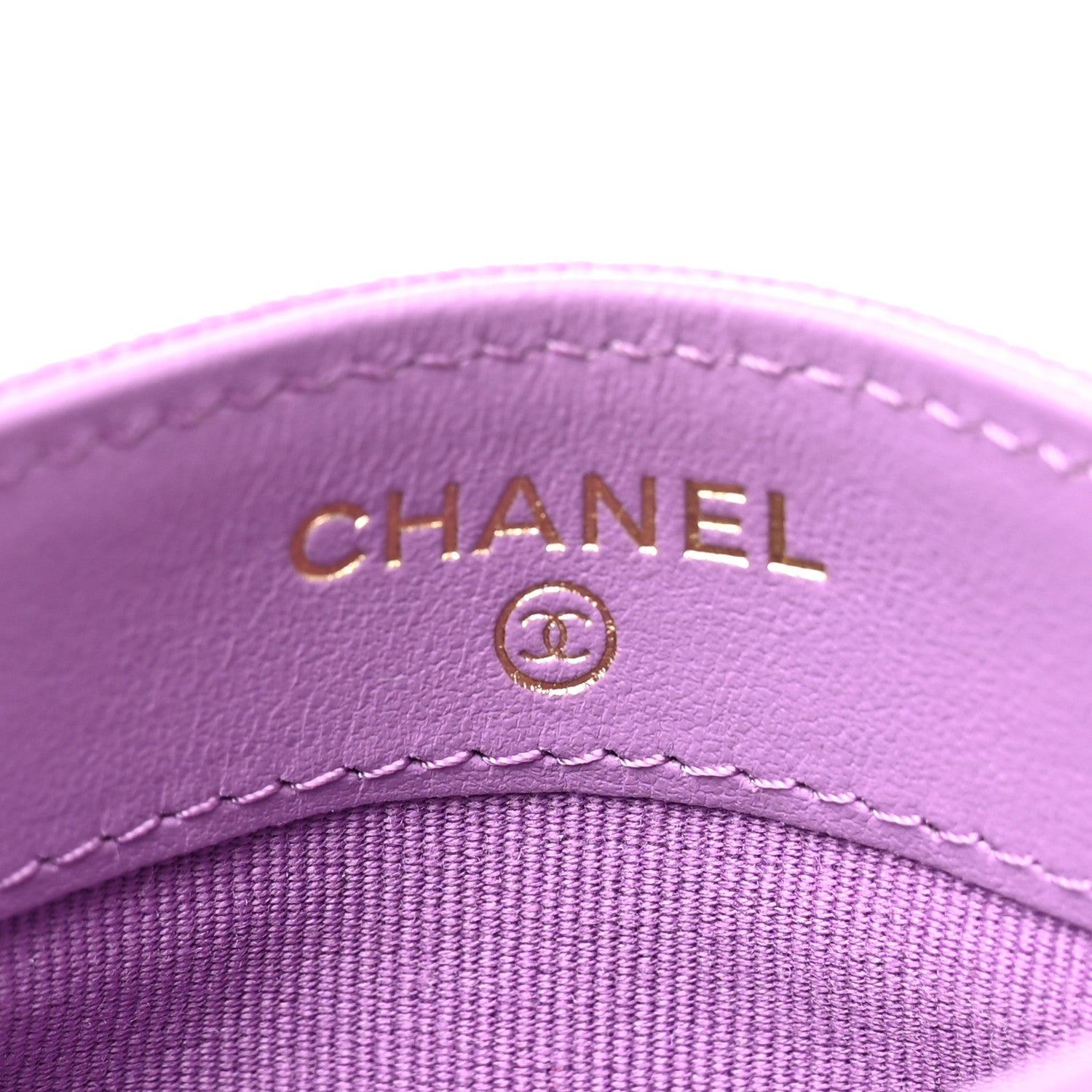Caviar Quilted Card Holder Purple