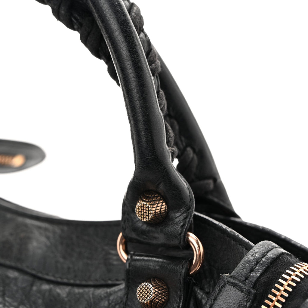 Agneau Giant 12 Rose Gold Hardware Town Black