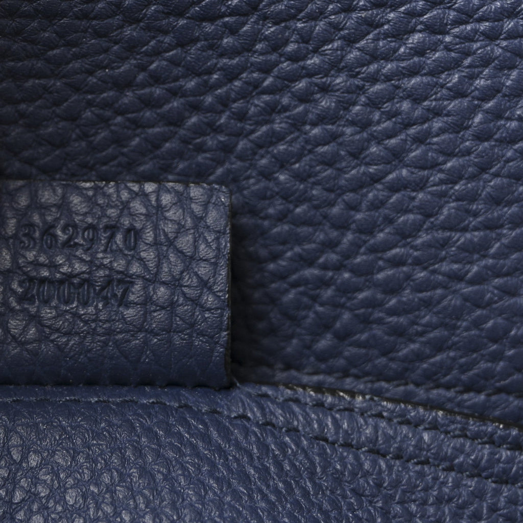 Soft Calfskin Medium Jackie Top Handle Bag Classic Blue Marine