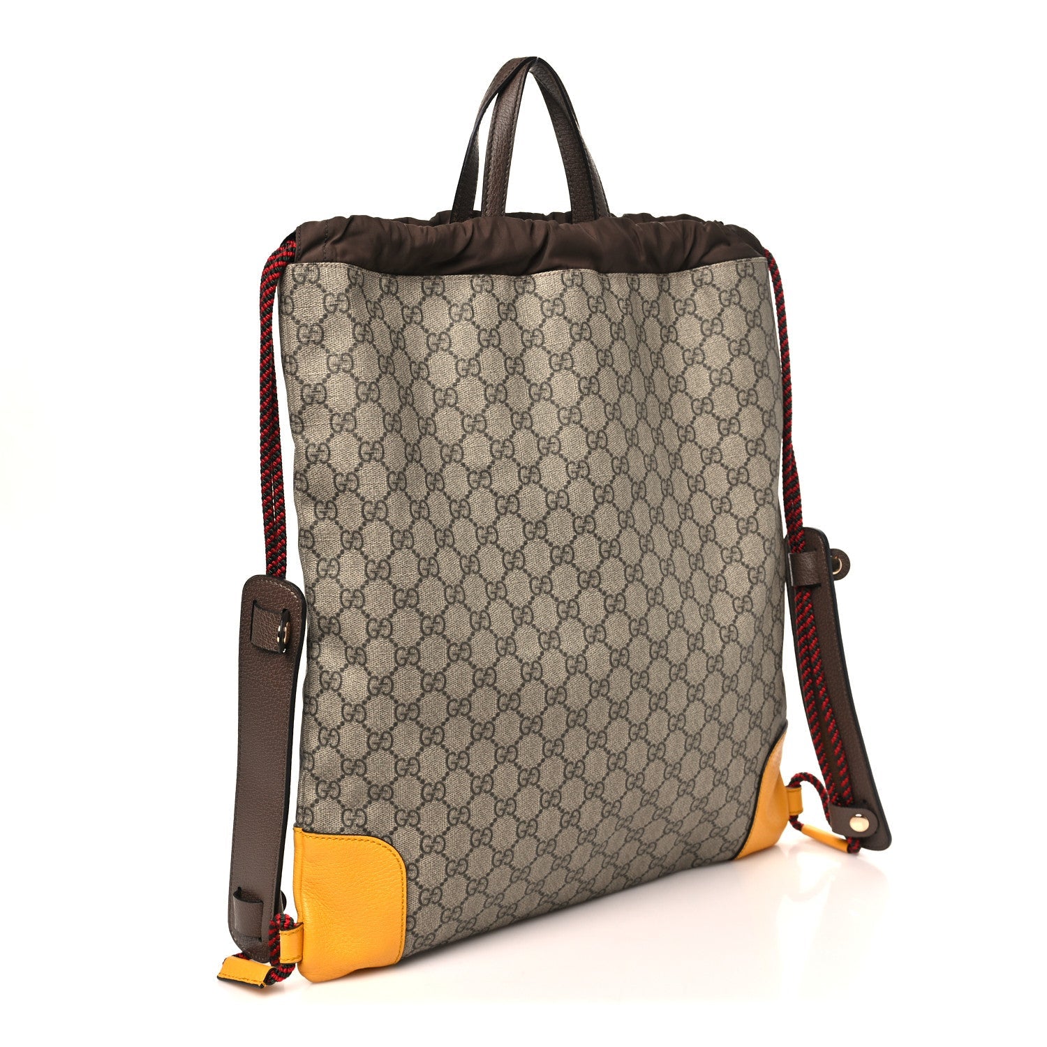 GG Supreme Monogram Neo Vintage Drawstring Backpack Beige New Acero Crop