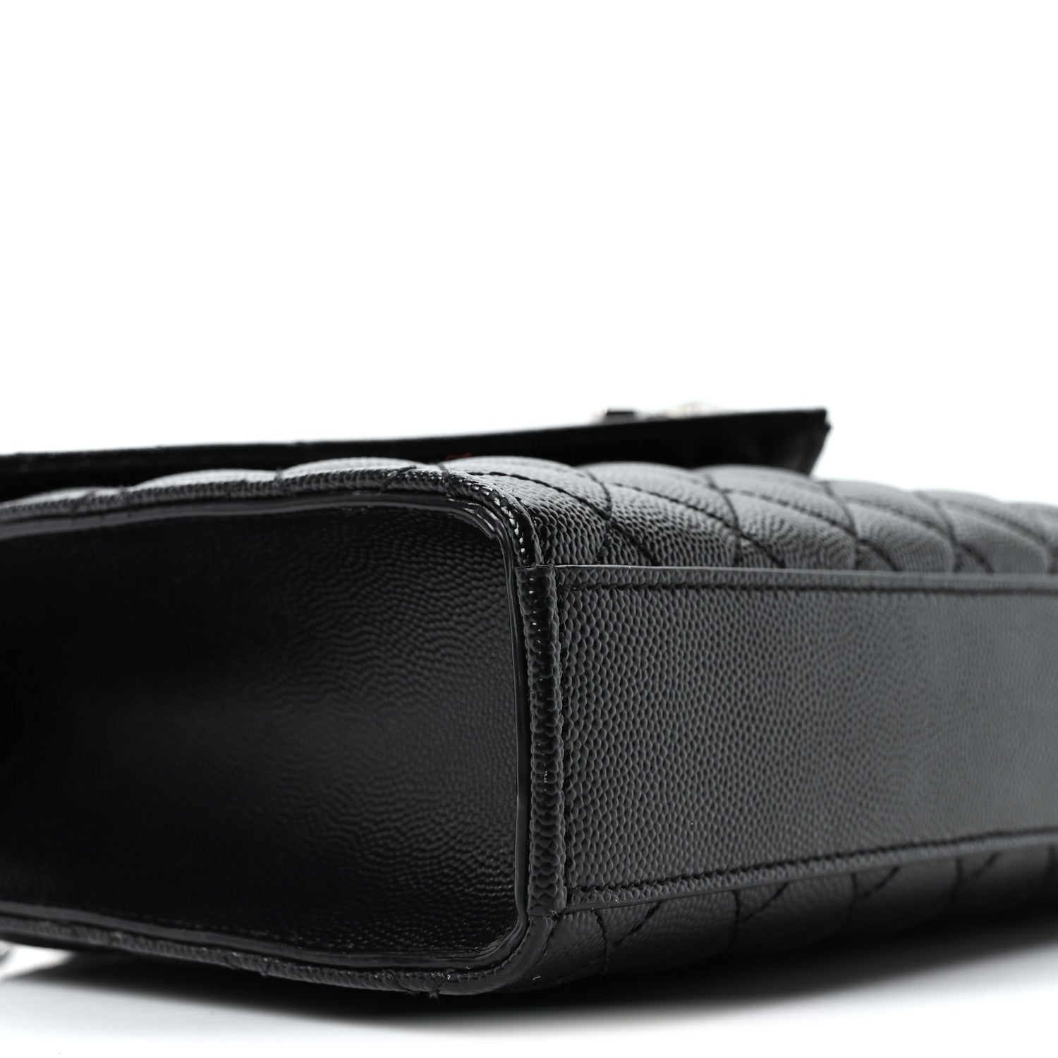 Grain De Poudre Textured Mixed Matelasse Triquilt Medium Monogram Satchel Black