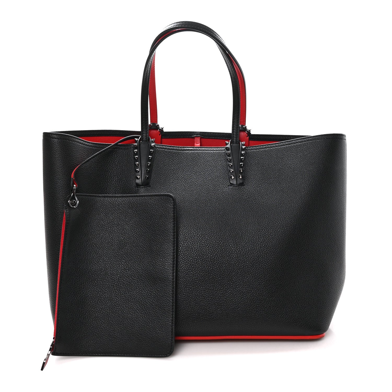Calfskin Spikes East West Cabata Tote Black