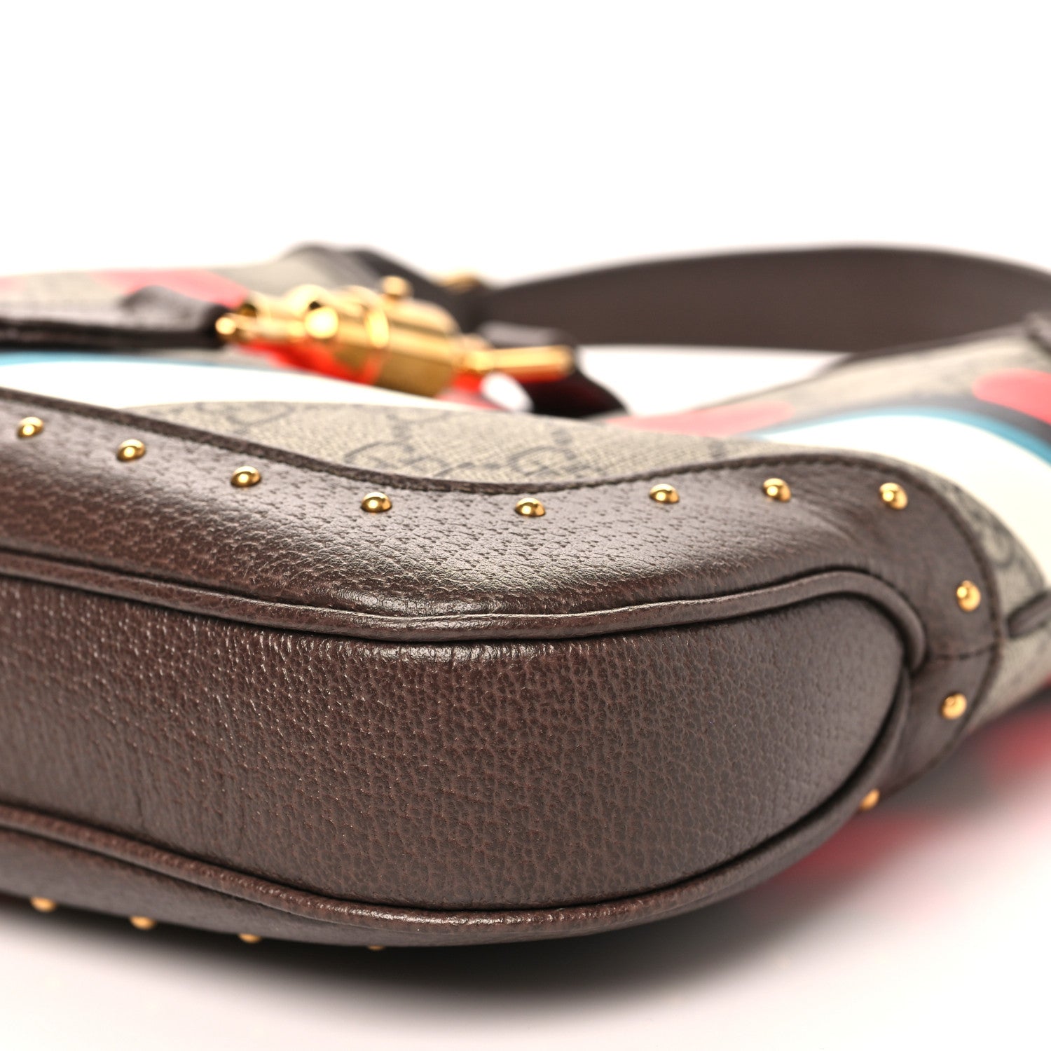 GG Supreme Monogram Web Geometric Small Jackie 1961 Beige Multicolor Brown Sugar