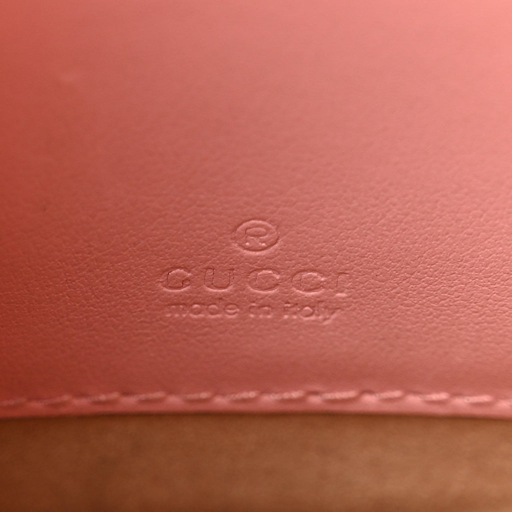 Calfskin Matelasse Mini GG Marmont Crossbody Bag Wild Rose