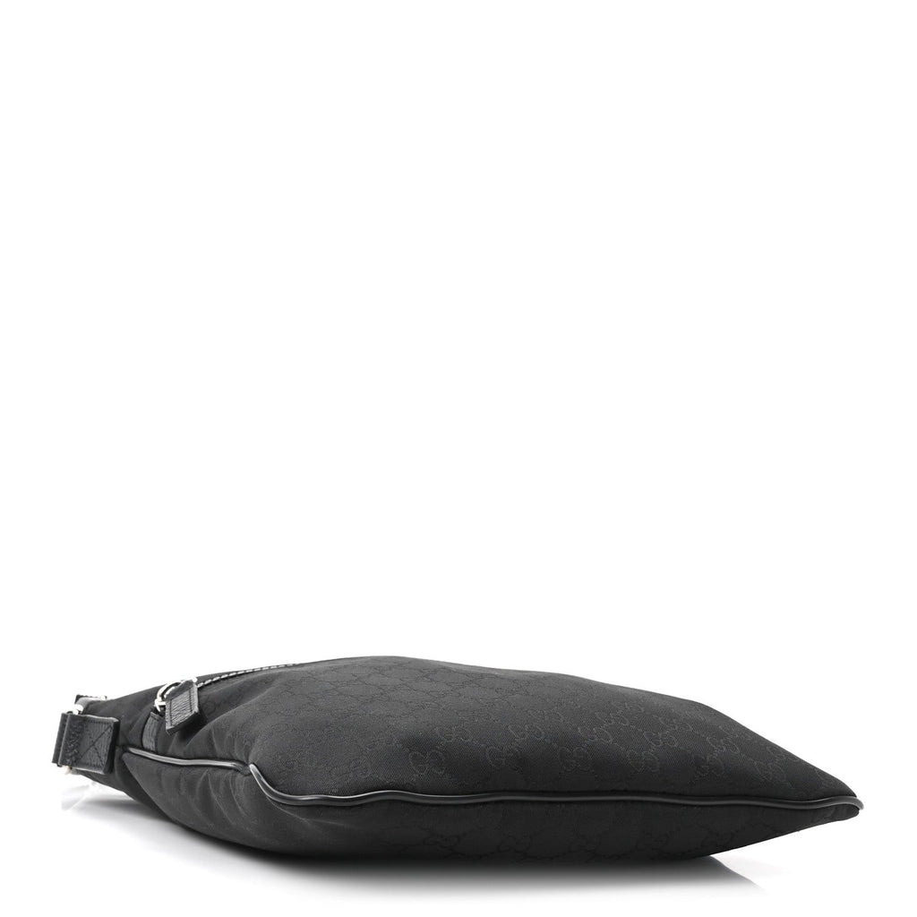 Nylon Monogram Small Flat Messenger Bag Black