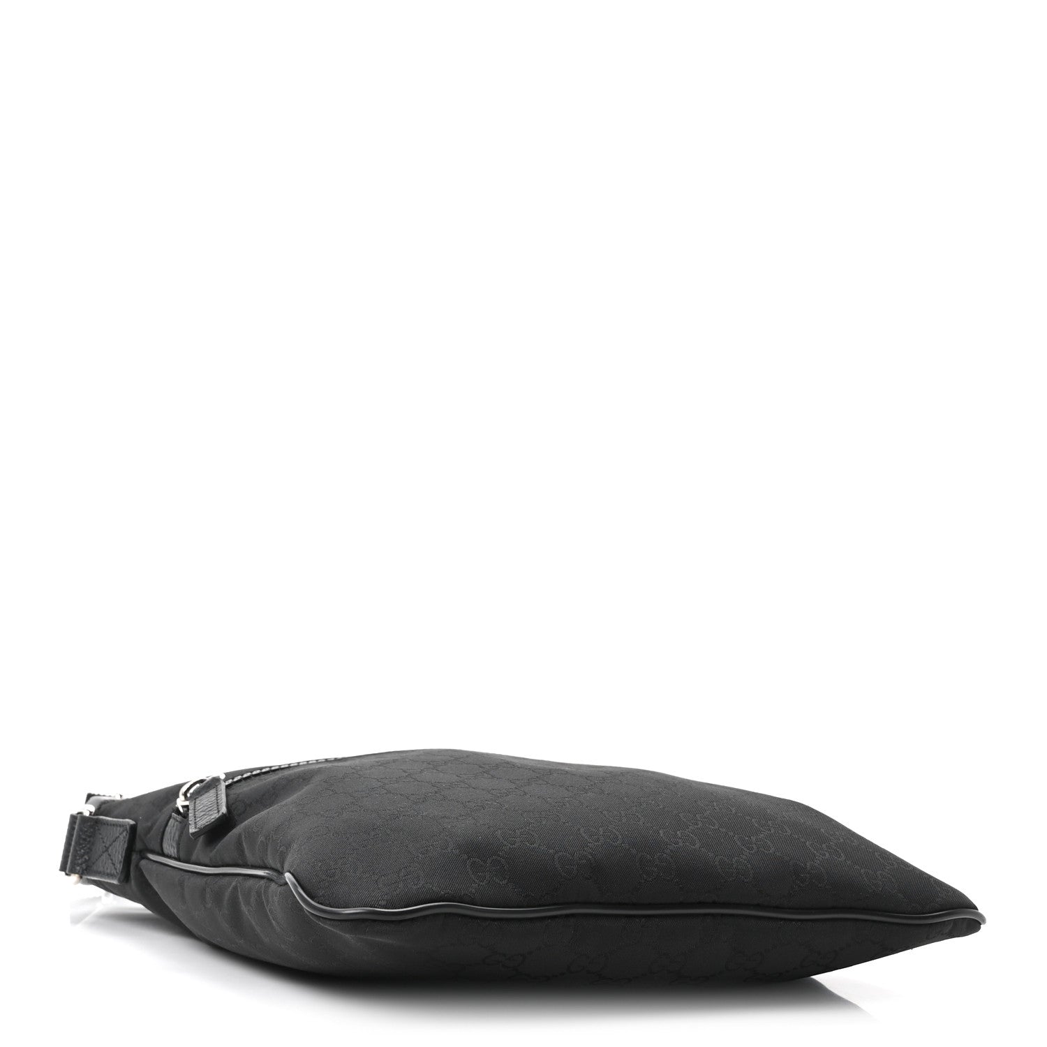 Nylon Monogram Small Flat Messenger Bag Black