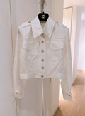 Chanel 19 white silk jacket