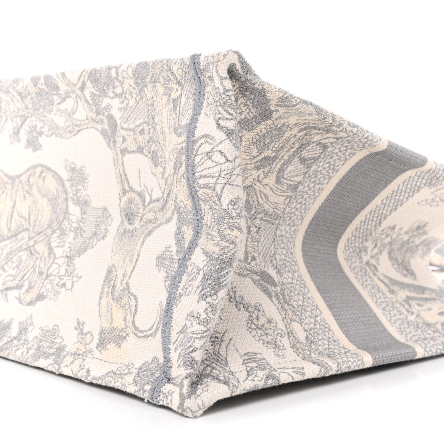 Canvas Embroidered Medium Dioriviera Toile De Jouy Book Tote Gray