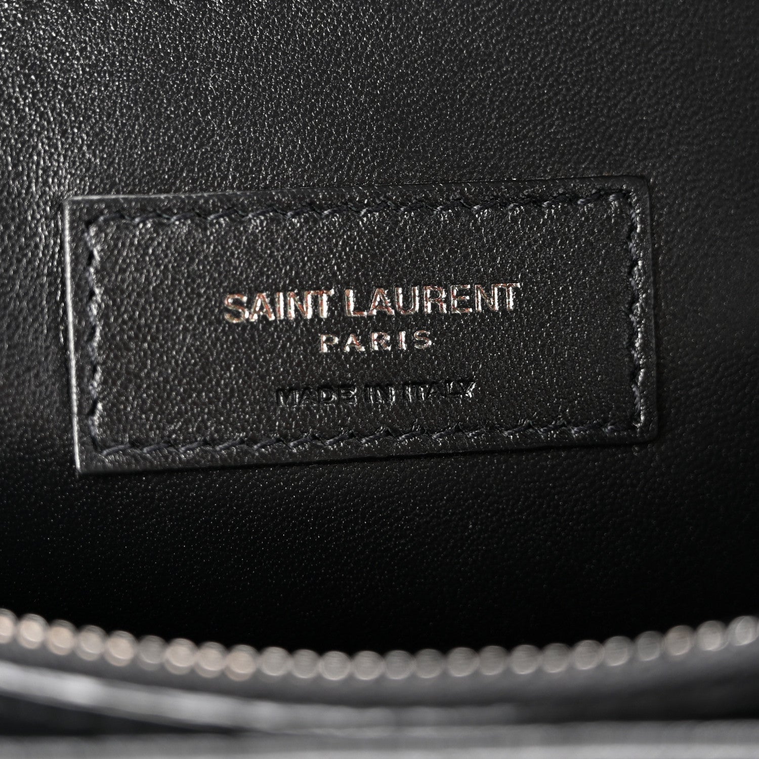 Calfskin Crocodile Embossed Medium West Hollywood Monogram Fold-Over Black