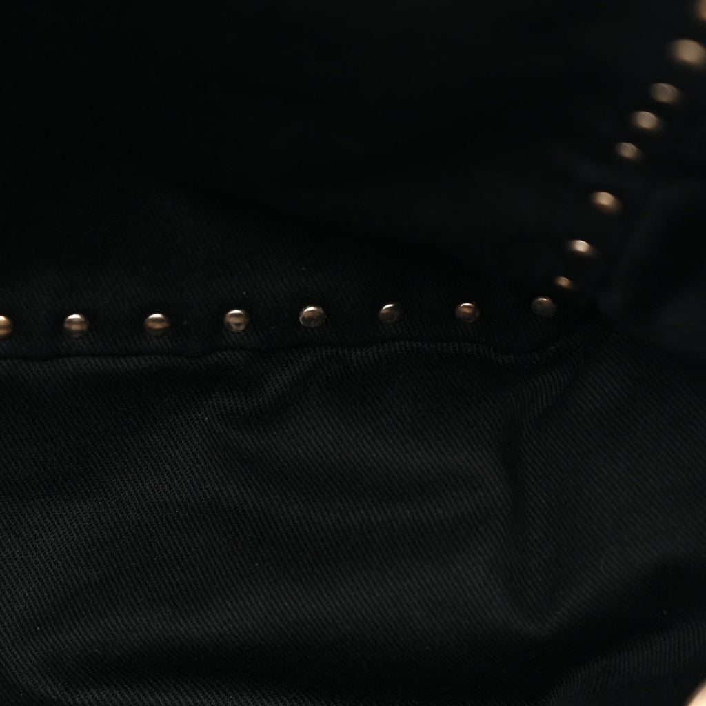 Calf Hair Feather Medium Rockstud Tote Brown