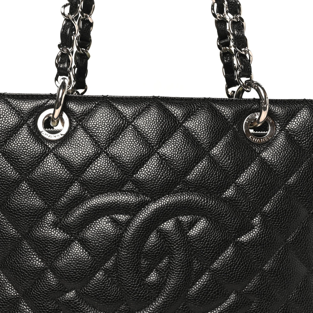 Caviar Quilted Grand Shopping Tote GST Black
