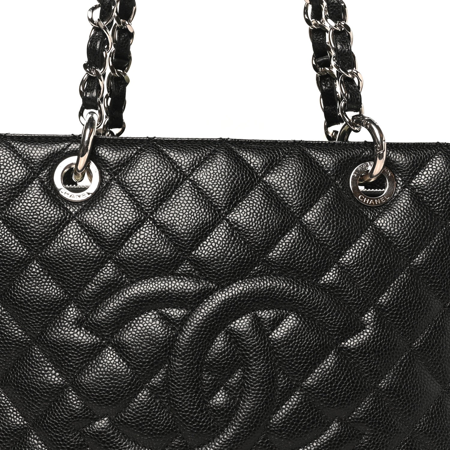 Caviar Quilted Grand Shopping Tote GST Black