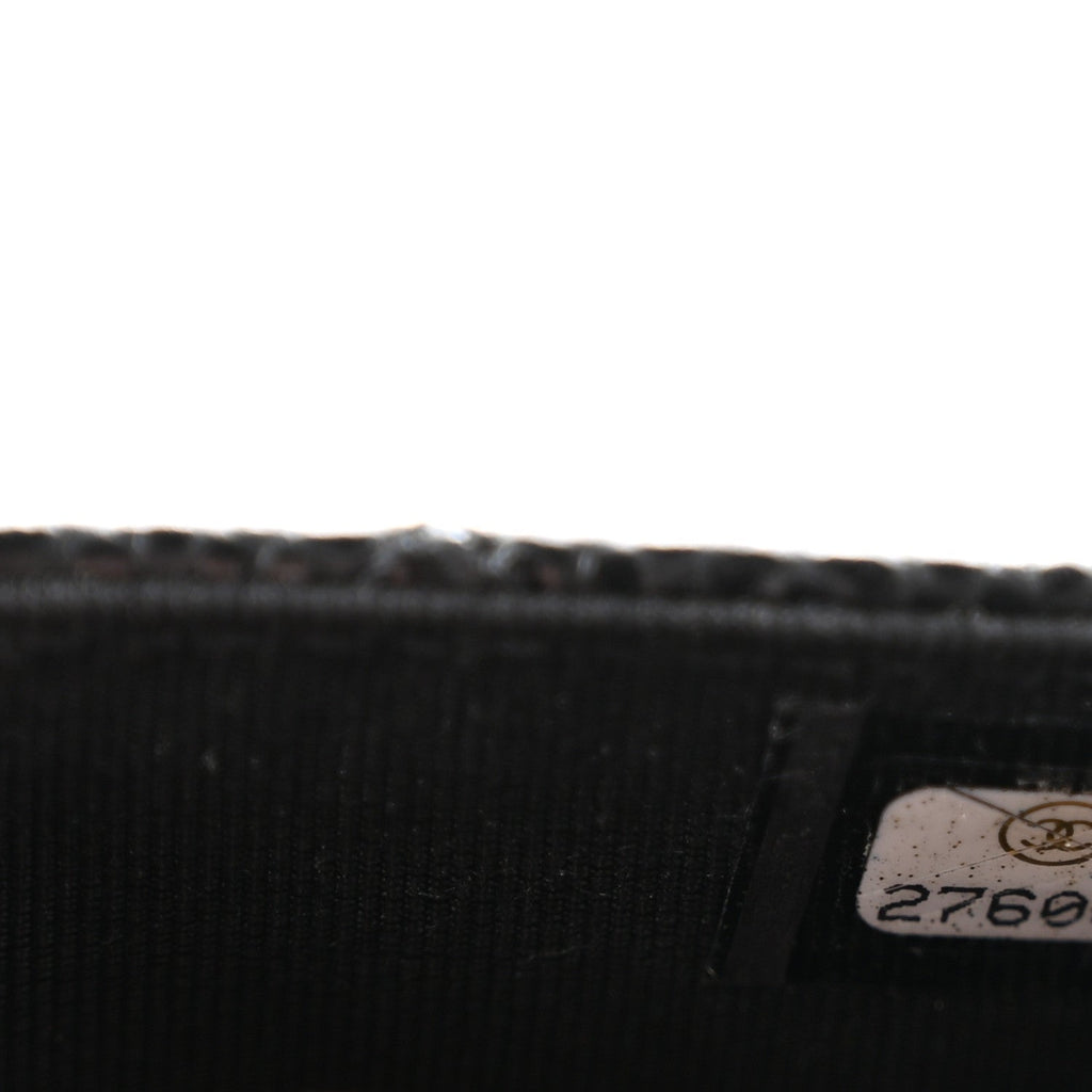 Caviar Quilted Flap Card Holder Black