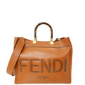 Fendi Brown Sunshine Shopper "Fendi Roma" Motif Medium Bag