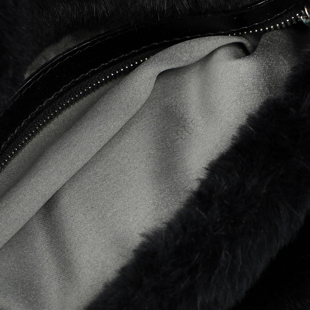 Black Fur Mamma Bag