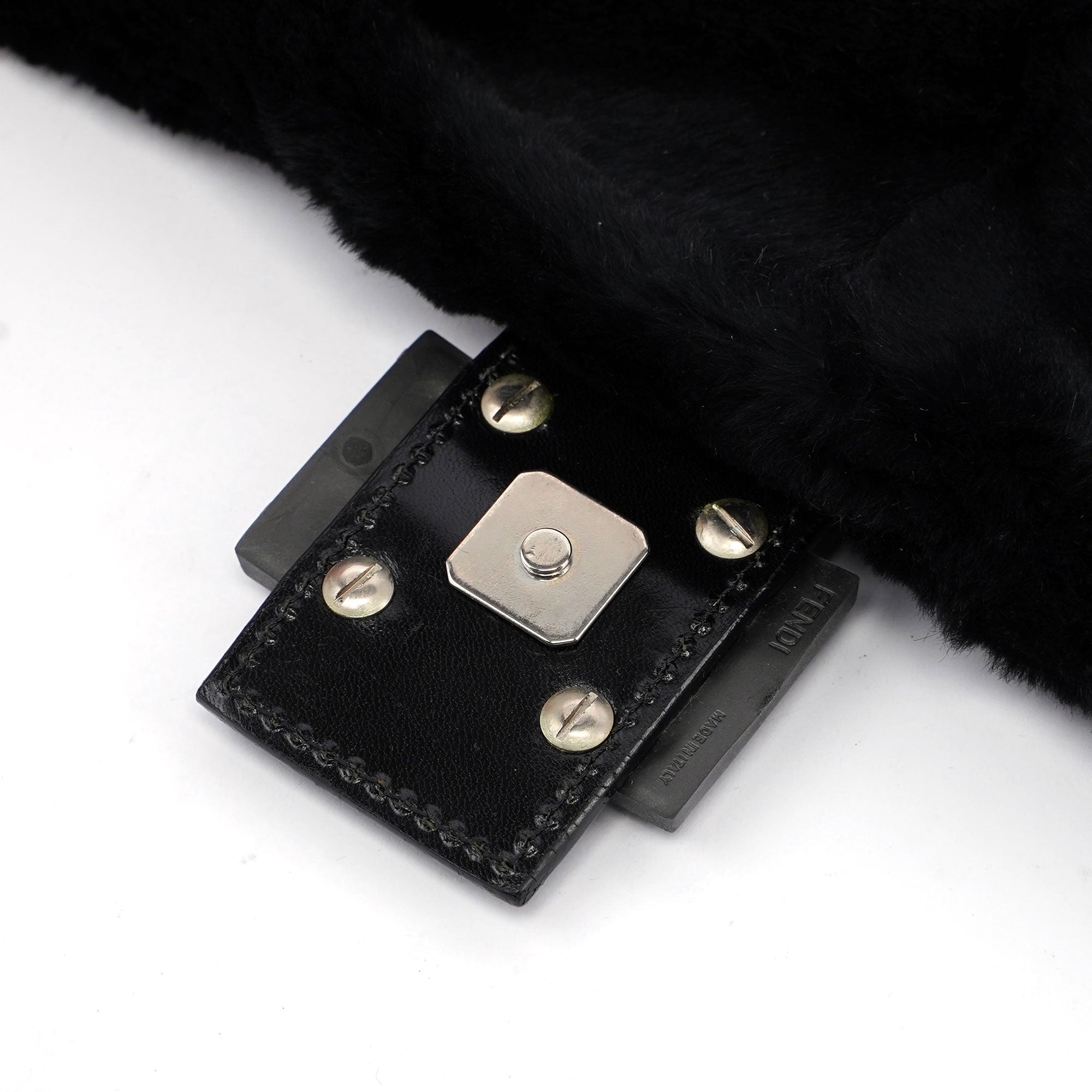 Black Fur Mamma Bag