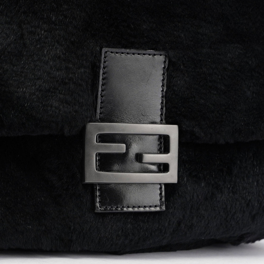Black Fur Mamma Bag