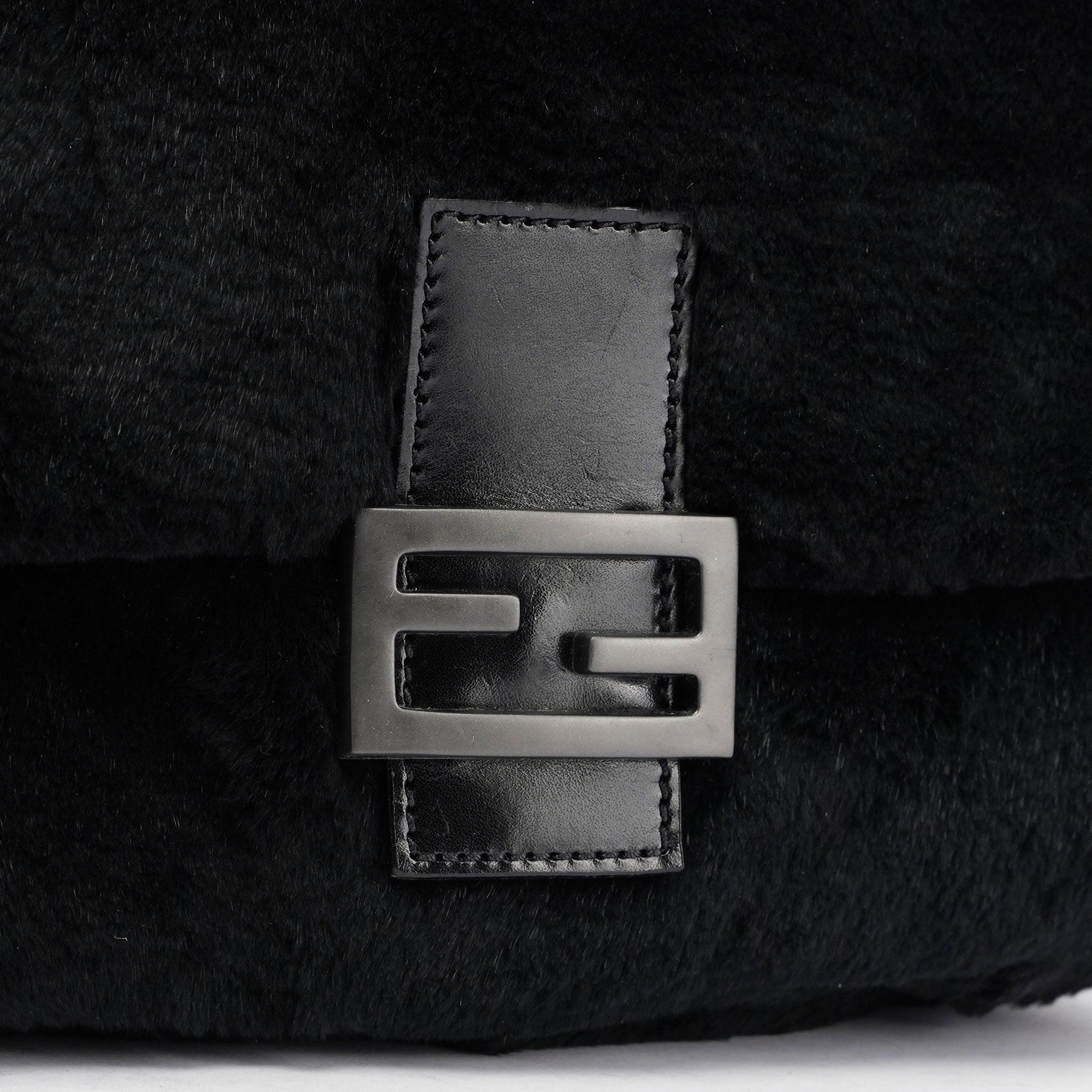 Black Fur Mamma Bag
