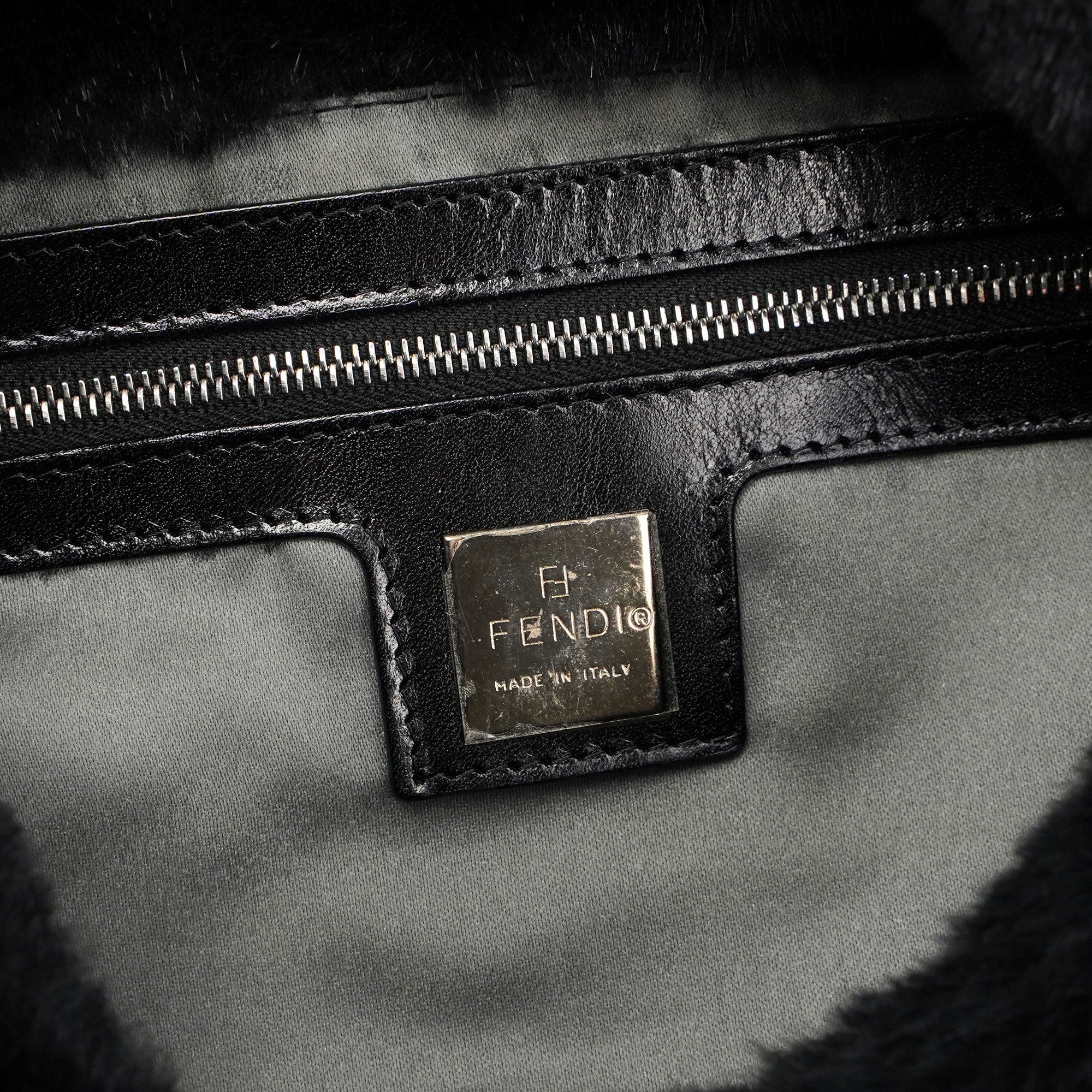 Black Fur Mamma Bag