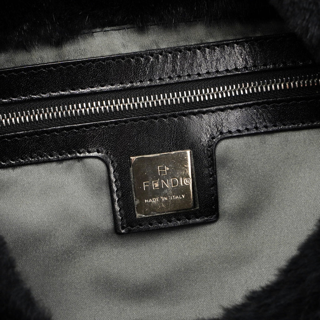 Black Fur Mamma Bag