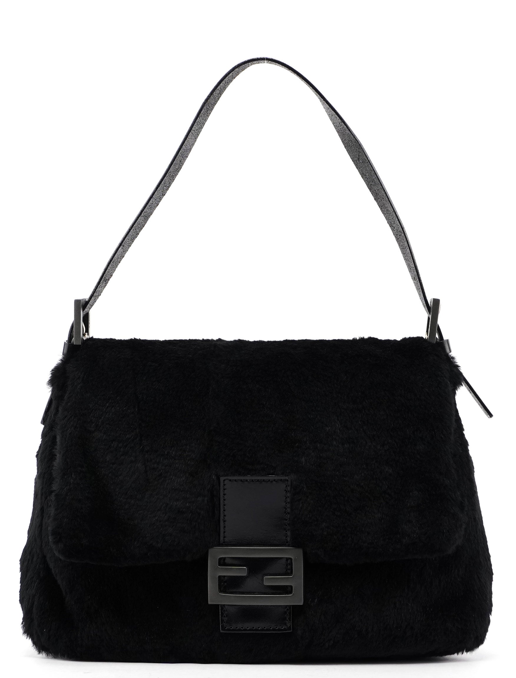 Black Fur Mamma Bag