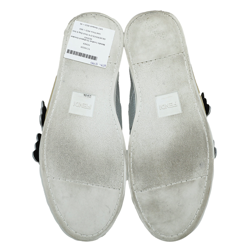Fendi Bicolor Metallic Scalloped Sneaker 39