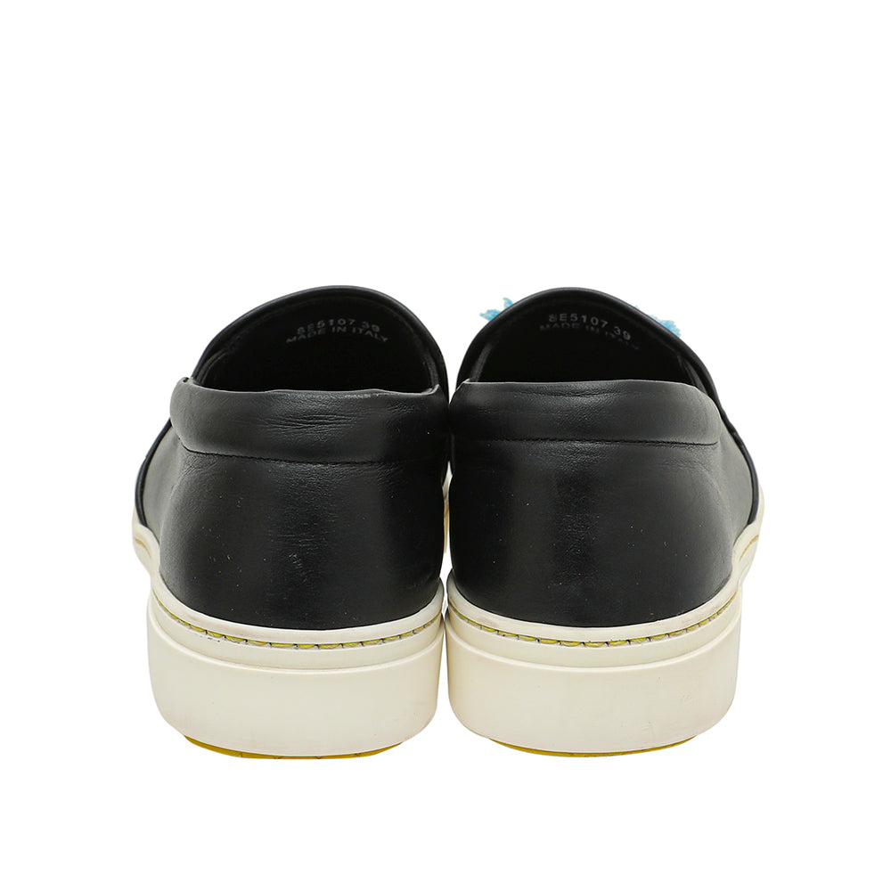 Fendi Multicolor Shearling F Slip-On Sneakers 39