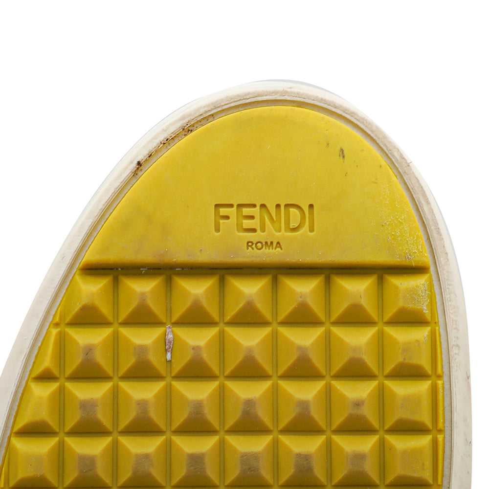 Fendi Multicolor Shearling F Slip-On Sneakers 39