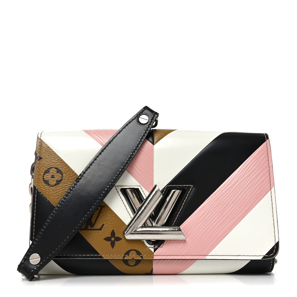 Epi Reverse Monogram Twist Chain Wallet Rose Ballerine