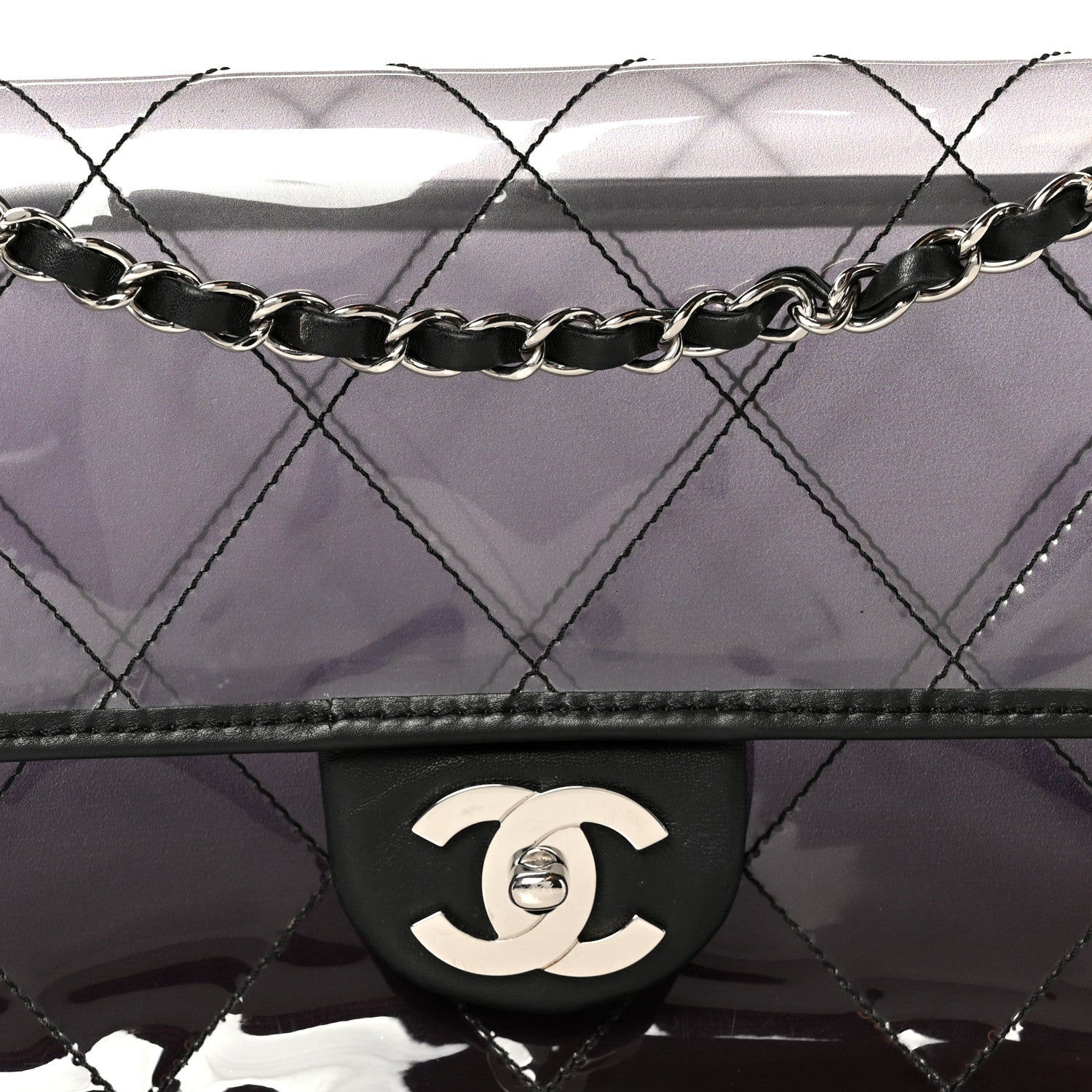 Vinyl Quilted Degrade Jumbo Single Flap Black