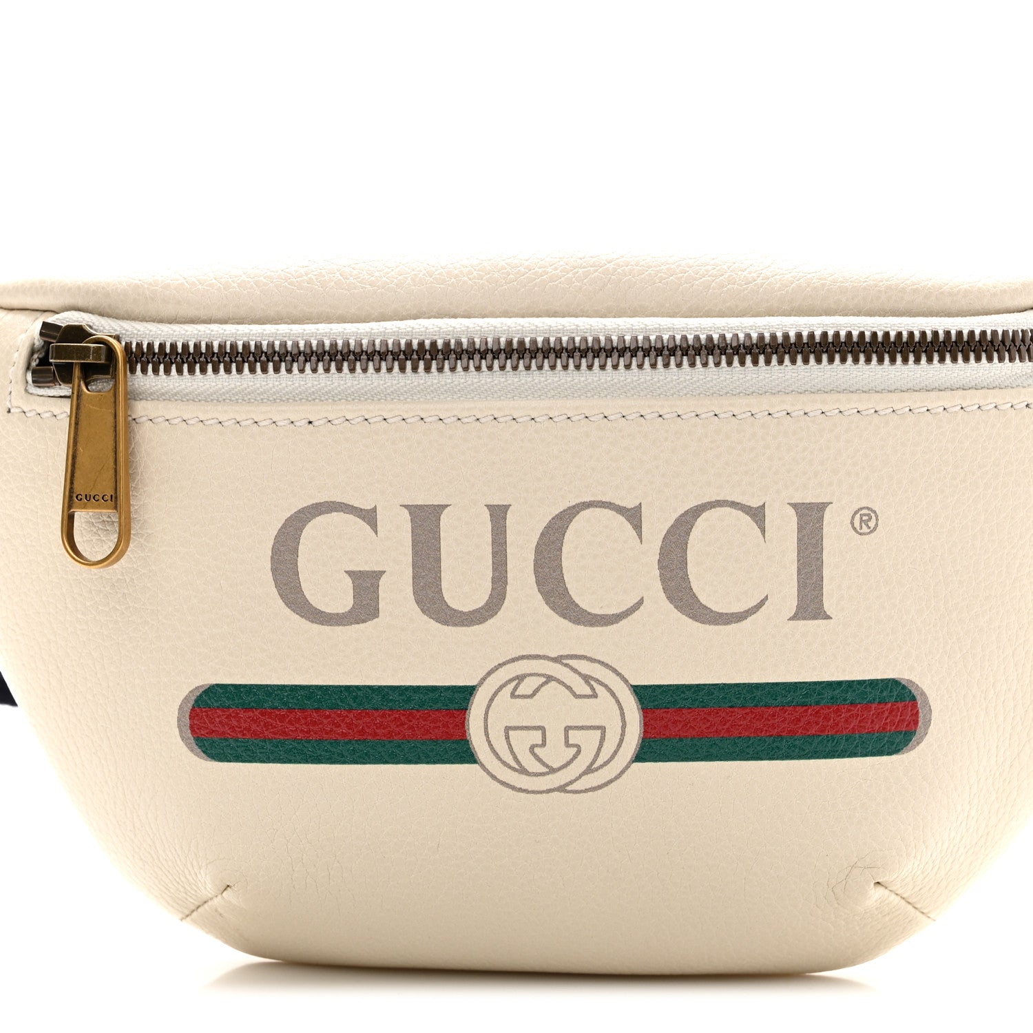 Grained Calfskin Small Logo Belt Bag White