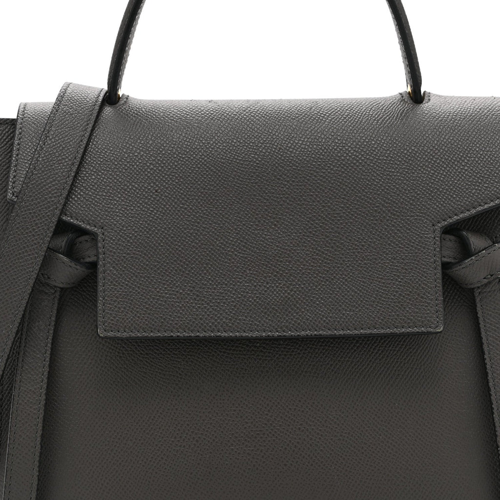 Baby Grained Calfskin Micro Belt Bag Grey