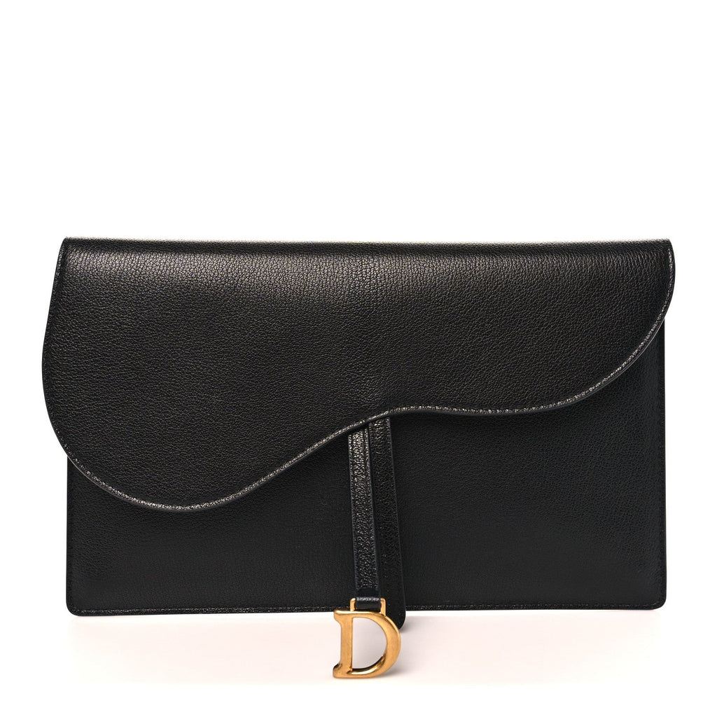 Goatskin Saddle Pouch Black