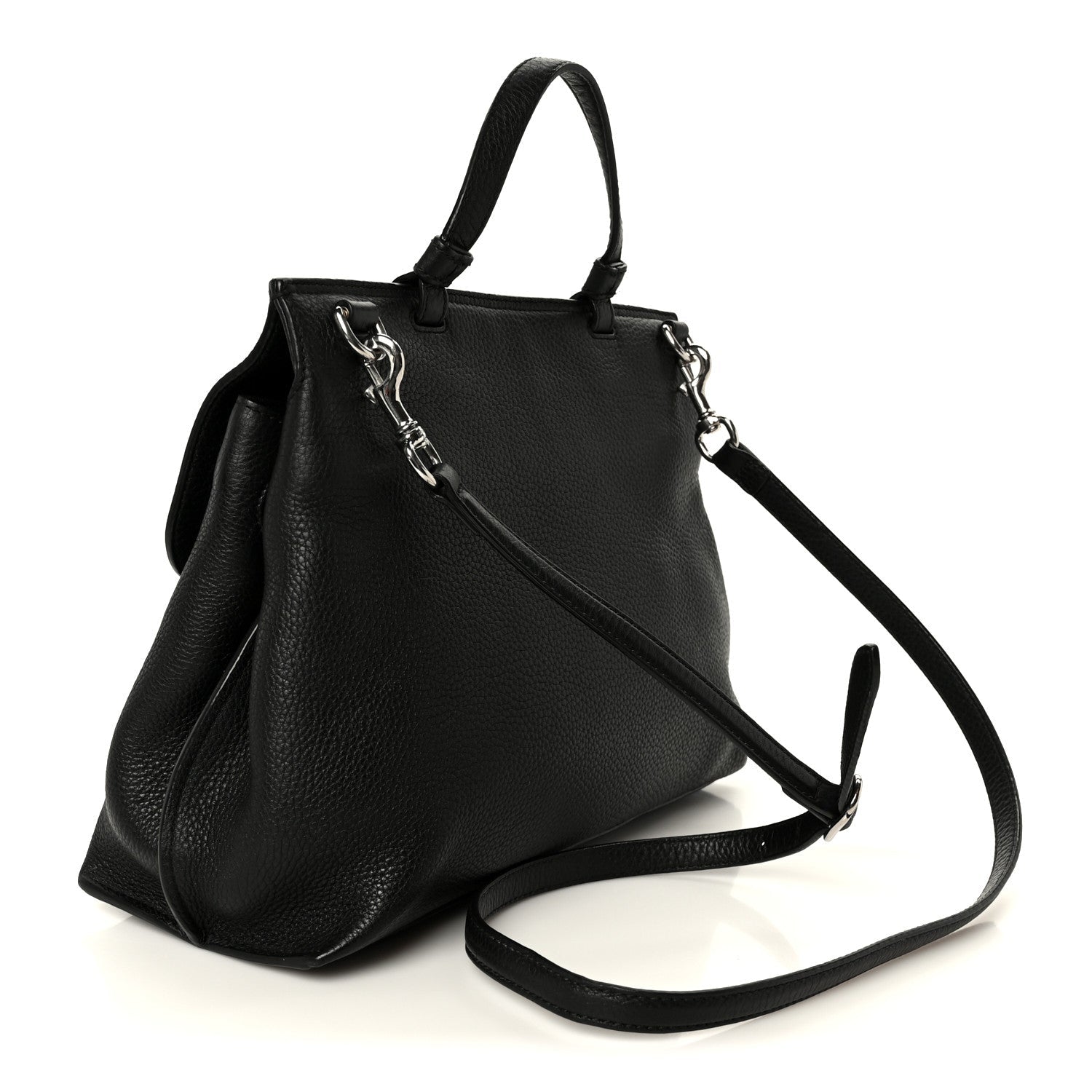Cellarius Calfskin Bamboo Daily Top Handle Bag Black
