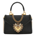 Smooth Calfskin Small Devotion Envelope Top Handle Bag Black