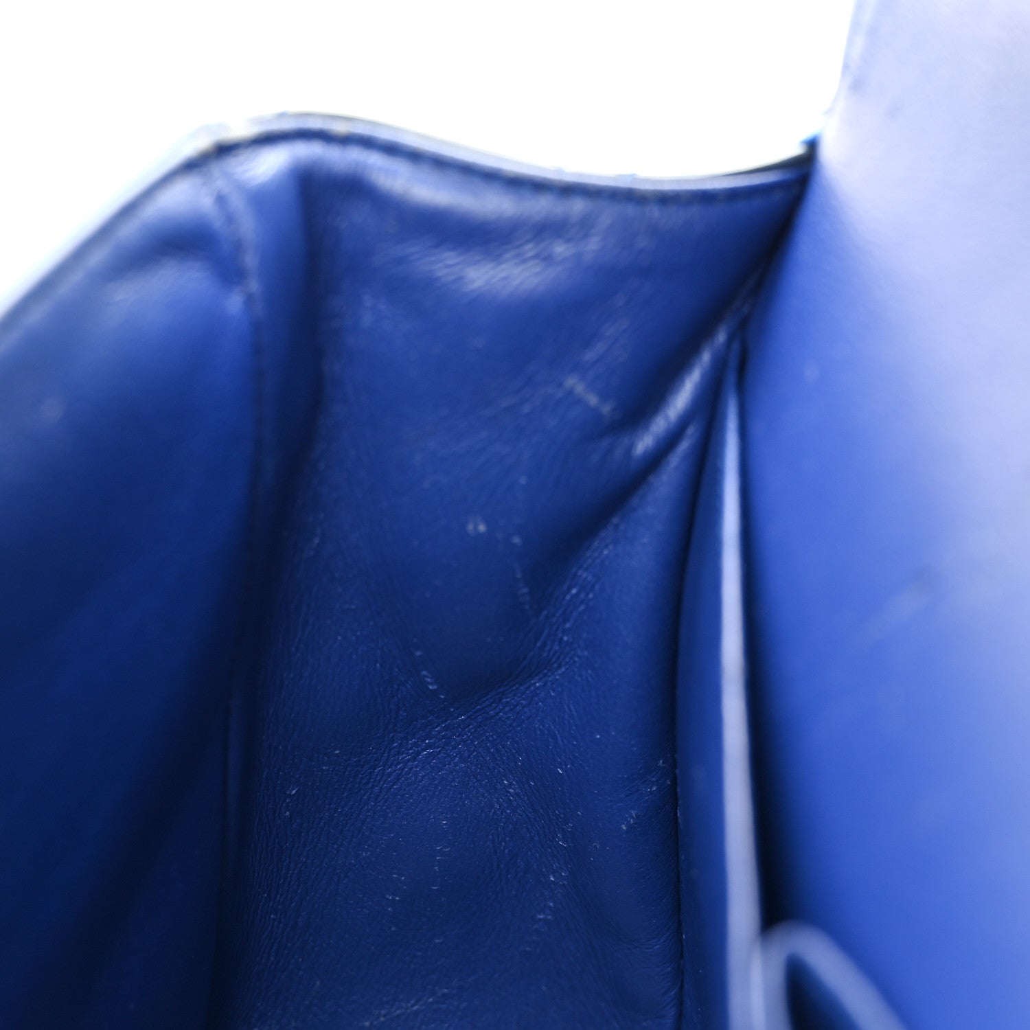 Patent Quilted Jumbo Double Flap Blue