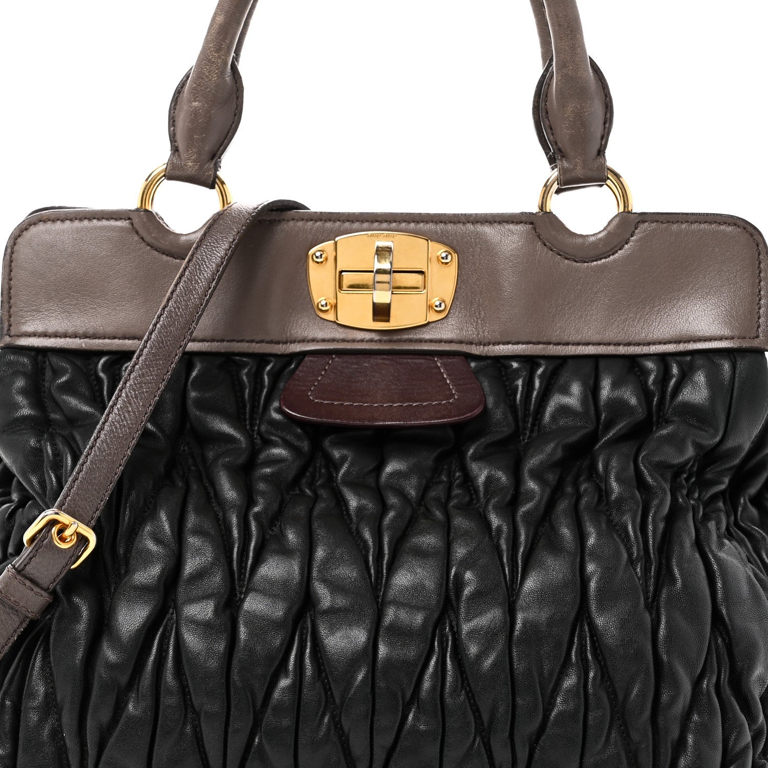 Nappa Matelasse Turnlock Hobo Black Brown